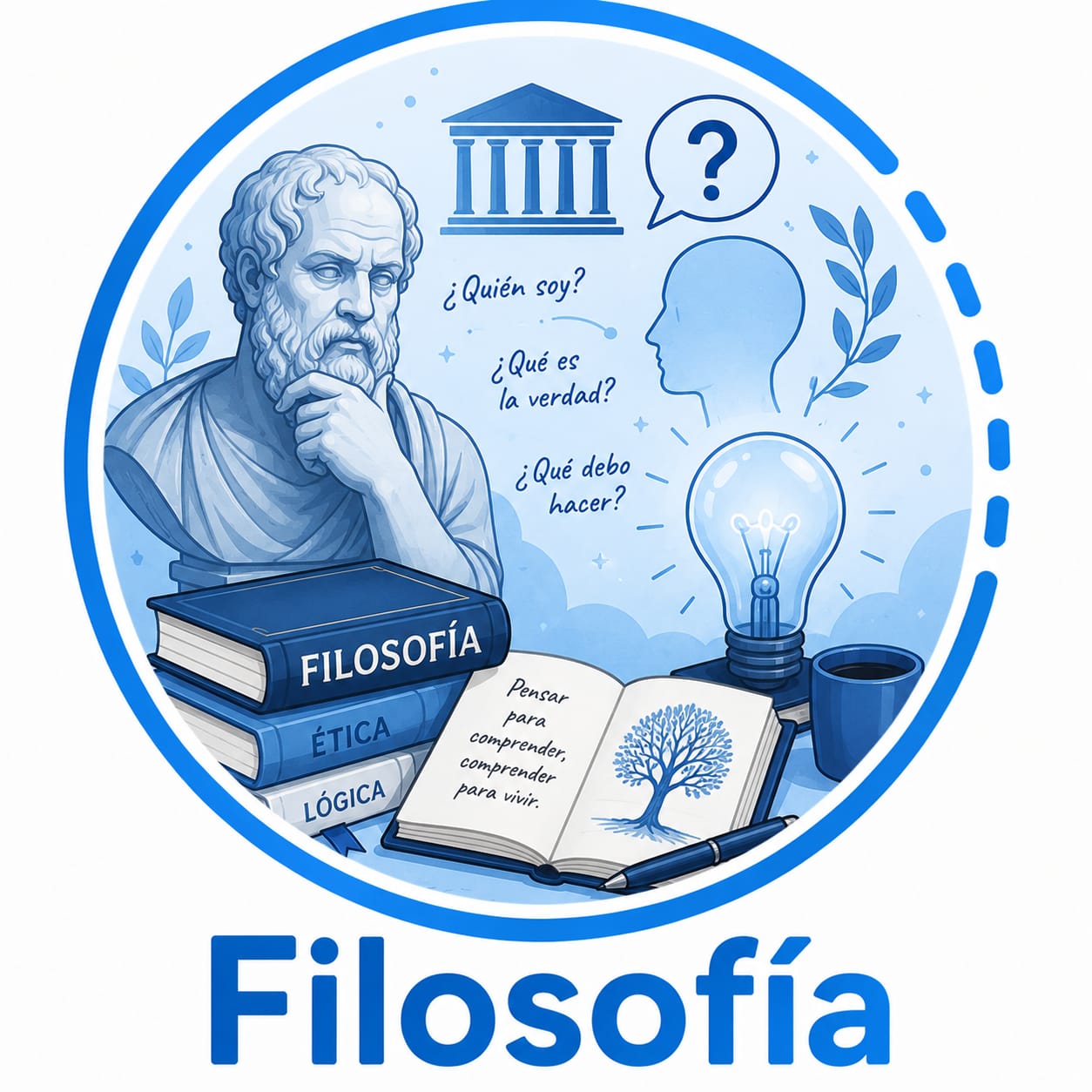 Ícono ilustrado de Filosofía