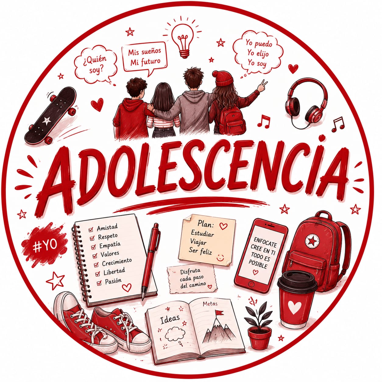 Ícono ilustrado de Adolescencia