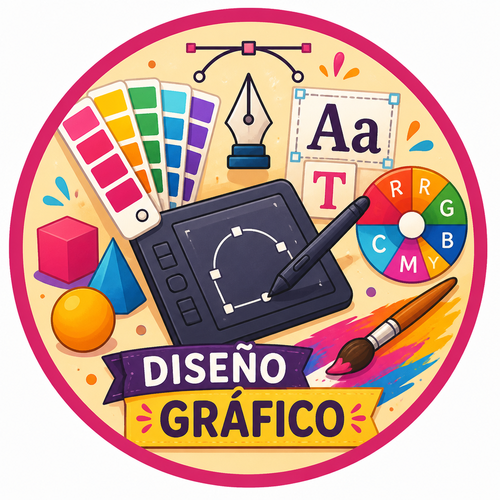 Ícono ilustrado de Diseño gráfico
