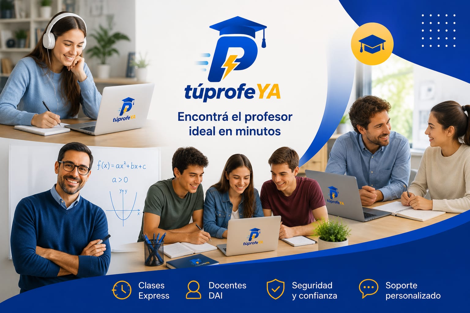 Estudiantes aprendiendo con docentes de túprofeYA